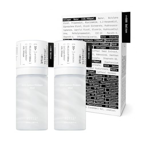 Hydrating Face Mist Duo Set - 1.86 Fl Oz, 500 Dalton Protein Spray for Dewy Glow