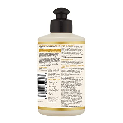 Carol's Daughter Goddess Strength Ultra Shield Pre Poo Hair Treatment for Waves, Coils and Curls, Protective Hair Detangler with Castor Oil, 10.2 Fl Oz
