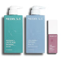 Medix 5.5 Glycolic Acid Body Wash + Collagen + Peptides Firming Body Cream + 20% Vitamin F Anti-Aging Booster Serum Set