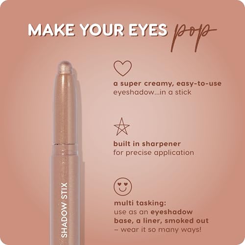 ColourPop ShadowStix Bundle - Cream Eyeshadow Stick with Long-Lasting Color - Walk Of Fame, Socialite, Honey BB, Quokka (Pack of 4, 0.5 oz each)