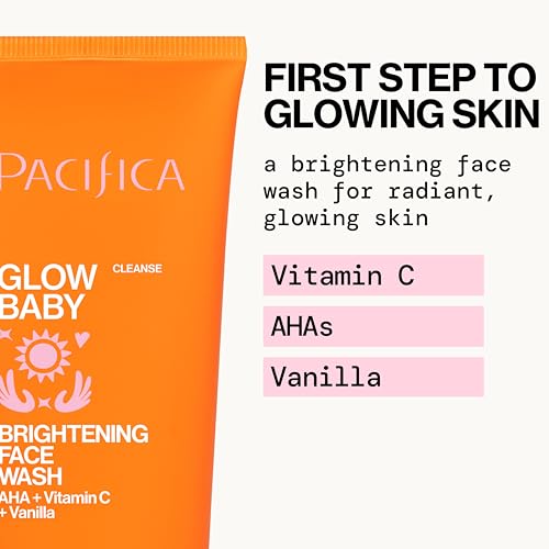 Vegan Brightening Face Wash & Hydrating Face Lotion Set – Vitamin C & E, AHA, Exfoliating & Moisturizing Skincare