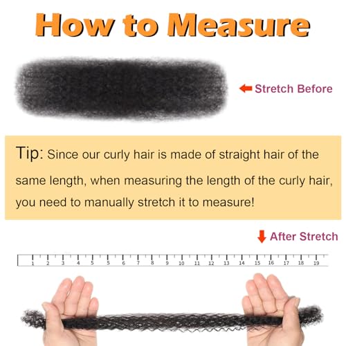 Gemlong Afro Kinky Human Hair Extensions 14 Inch 60g Pack for Micro Locs & Braids