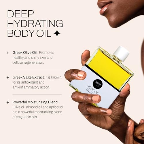 Hydrating Body Oil with Greek Sage & Olive Oil - Moisturizer for Smooth Skin, 3.38 Fl Oz