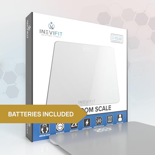 INEVIFIT Silver Digital Bathroom Scale - Accurate Body Weight Monitor