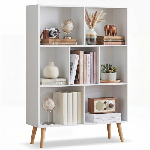 White 3-Tier Cube Bookshelf - 80cm Modern Storage Organizer for Living Room