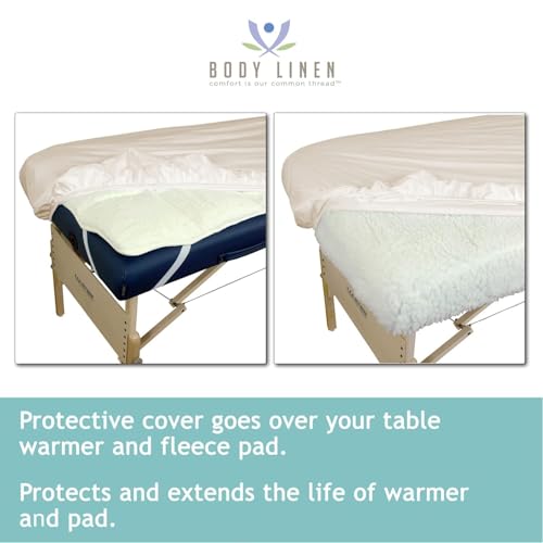 Body Linen Reusable Massage Table Cover - Waterproof Fitted Barrier, 1 Pack/Natural