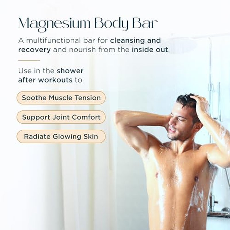 Abundant Natural Health Magnesium Exfoliating Body Bar Enriched With Goat¡¯s Milk and Olive Oil to Soothe and Hydrate Skin, Gentle Exfoliator, 90g