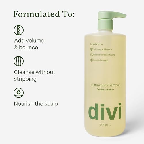Divi Volumizing Shampoo for Fine Thin Hair 34 fl oz - Postbiotics & Nourishing Formula