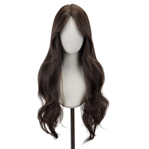Brown Middle Part Wavy Wig for Women - 26 Inch Synthetic Heat-Resistant Hair, Natural Look, Daily & Cosplay Use - Variation of THIS listing