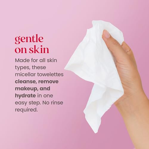 Burt¡¯s Bees Micellar Rose Water Facial Towelettes, 100% Plant Based Cloth; 99% Natural Origin; Remove Makeup, Cleanse, Hydrate; No Oily Residue; All Skin Types; 30 Ct, Pack of 3 (Pack May Vary)
