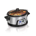 Hamilton Beach 6 Qt Programmable Slow Cooker with Dual Timers & Lock, Silver