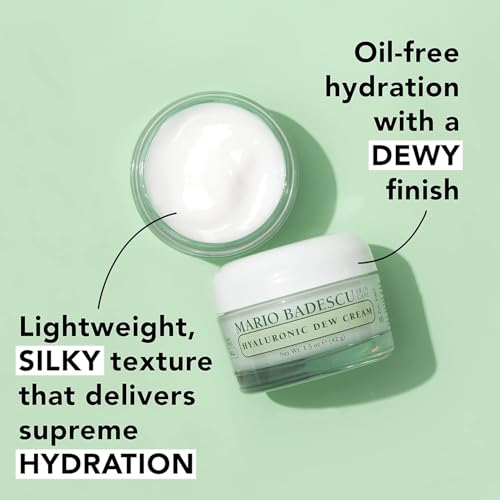 Mario Badescu Dewy Skin Duo - Hyaluronic Dew Cream & Dew Drops ? Hydrating Niacinamide & Hyaluronic Acid Moisturizer & Face Serum for Dewy, Glass-Like Skin ? Lightweight & Oil-Free