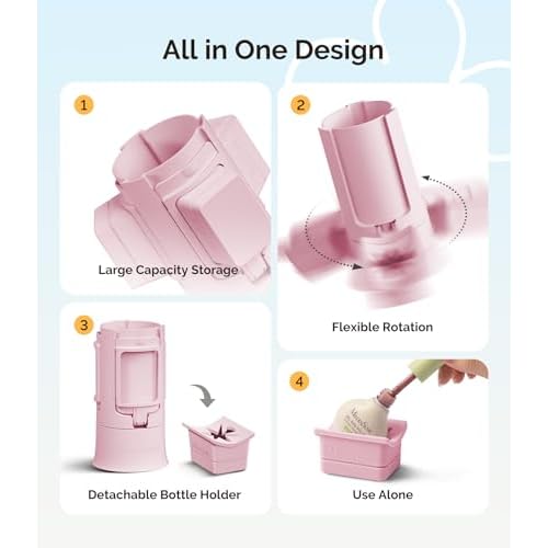 MelodySusie GelCarousel for Nail Polish Bottle Holder and Nail Art Tools Organizer, 360¡Æ Rotating Storage Container with 3Pcs Detachable Silcone Gel Polish Holder, Pink(Only Box)