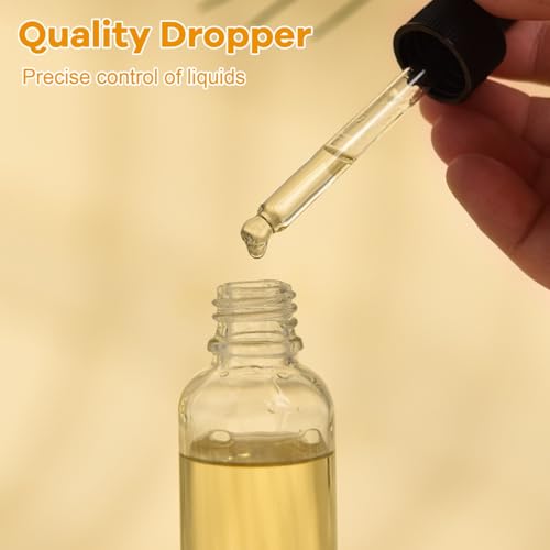1oz Glass Dropper Bottles Set - Clear Essential Oil Storage, 50 Pack