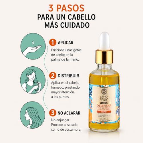 Organic Sea Buckthorn Hair Oil for Split Ends & Shine - 50ml