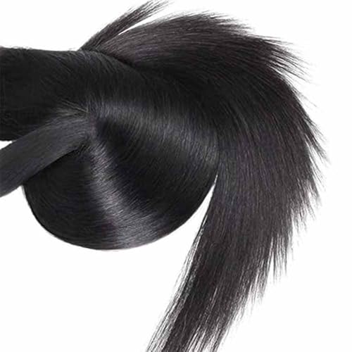 Black Human Hair Bundles 20 Inch Straight Virgin Brazilian Hair Extension - #1B, Double Weft