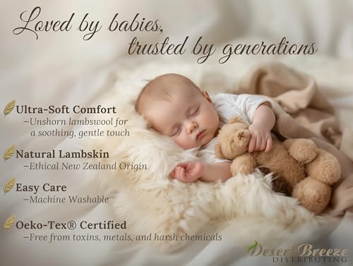 New Zealand Lambskin Baby Rug 2x3 ft Natural Sheepskin Nursery Decor – Ethical & Washable