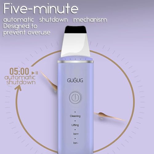 GUGUG 2-Pack Facial Spatula Set 4 Mode Skin Scrubber & Pore Cleaner for Blackhead Removal (White + Purple)