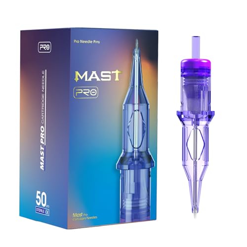 Tattoo Cartridge Needles Set 5 Sizes #12 RL - 50 Pack Assorted for All Machines
