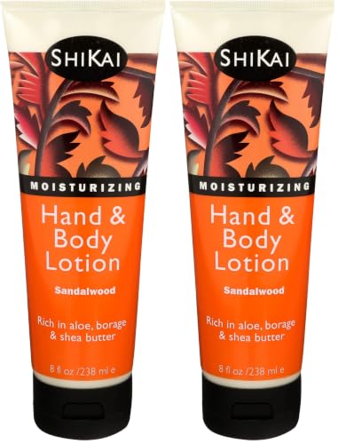 Sandalwood Hand & Body Lotion - 8oz Daily Moisturizer with Aloe Vera & Vitamin E - Pack of 2