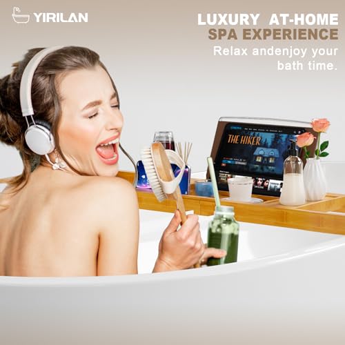 Yirilan Bamboo Bathtub Tray Caddy,Bath Tray£¬Bamboo