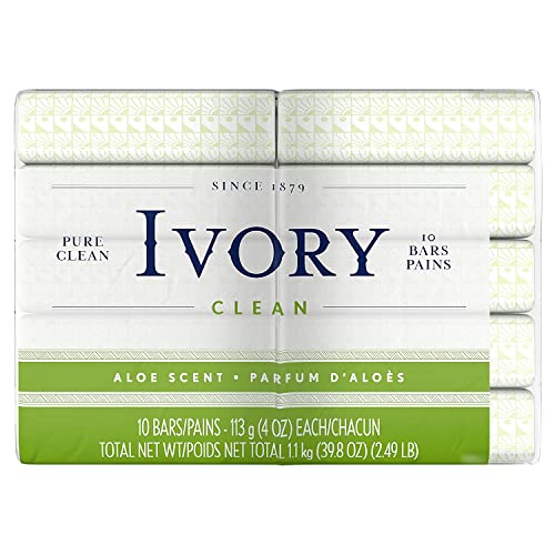 Ivory Aloe Vera Bath Size Bar Soap Pack of 3 - 4 Ounce Each