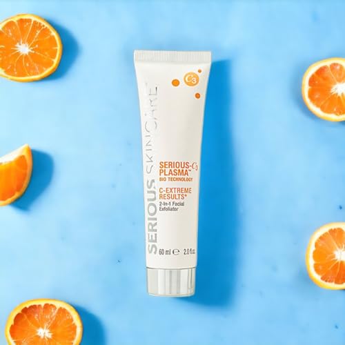 Serious Skincare - C-Extreme Results Facial Exfoliator - Deep Pore Cleansing & Resurfacing Skin Treatment - Vitamin C, Collagen & Natural Fruit Enzymes - For Smoother Radiant Face & Neck - 2 fl. oz