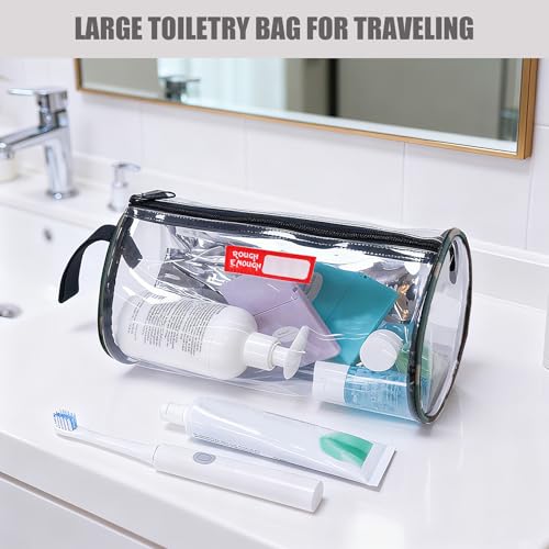Rough Enough Large Travel Toiletry Bag Clear Cosmetic Sunscreen Pouch Lotion Bags Organizer for Traveling Family Beach Trip Skin Care Equipment Storage