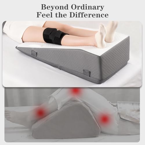 Hapiclody Double Leg Elevation Pillow for Post-Surgery Recovery, Adjustable Support