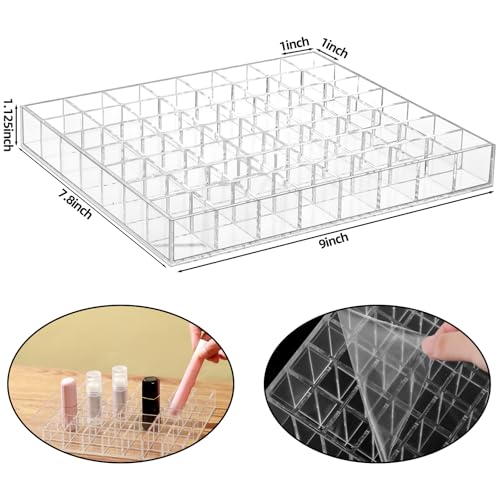 Mumufy 72-Slot Clear Acrylic Lipstick Organizer Makeup Display Case