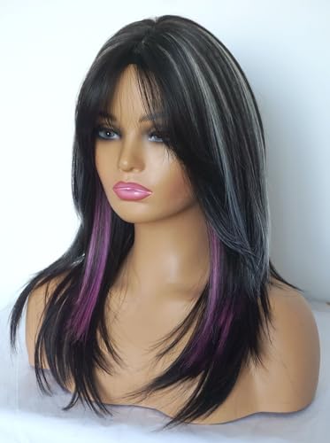 Blonde Bob Wigs for Women - Medium Length Synthetic Hair with Dark Roots