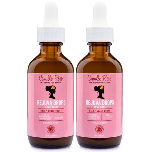 Rejuva Drops Hair & Scalp Serum 2 Fl Oz Pack of 2 - Castor Oil & Botanical Blend