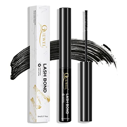 QUEWEL Cluster Lashes 72 Pcs Wide Stem Individual Lashes C/D Curl 8-16mm Length + Lash Bond, Black Cluster Eyelash Glue For DIY Eyelash Extensions