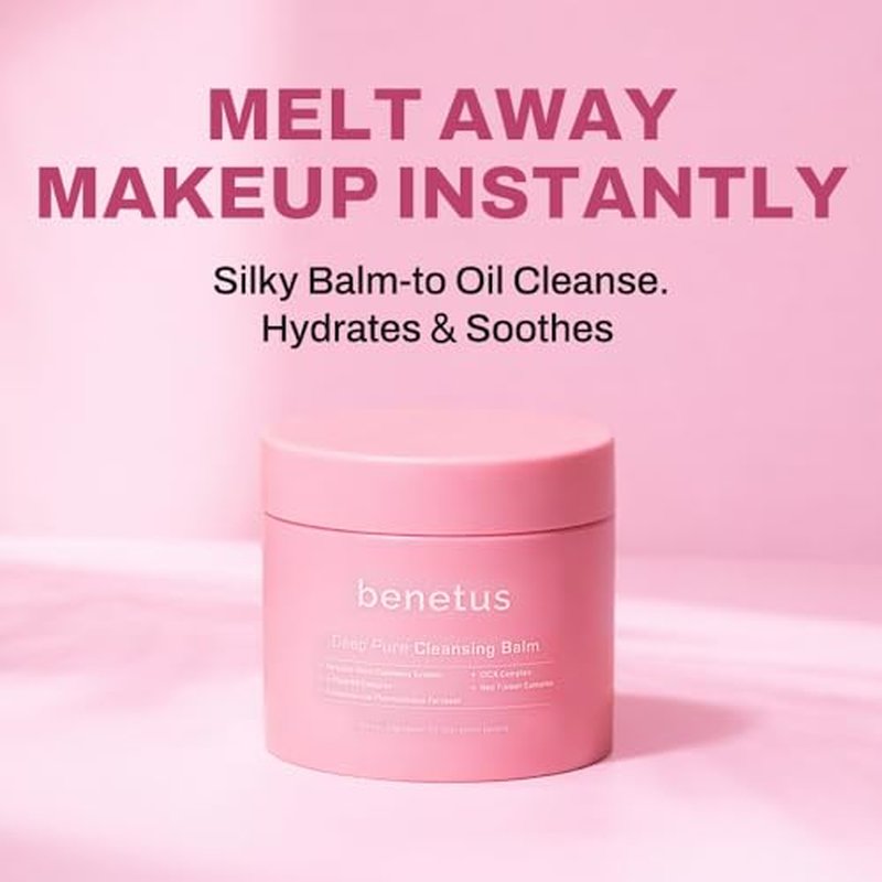 Deep Pure Cleansing Balm, Makeup Remover Balm for Heavy Makeup, Waterproof Mascara & Sunscreen, Soothing CICA, Argan Oil, Vitamin E, Hydrated Glow, Non-Stripping, Pore Care, 3.5 fl oz