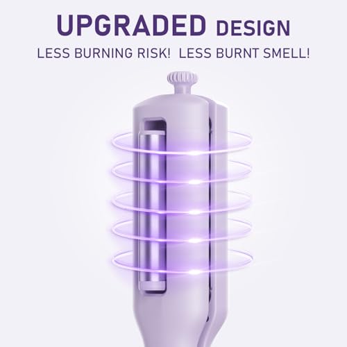 KAUGIC Rose Purple 4-in-1 Adjustable Ceramic Curling Iron & Waver with Hot & Cold Air - 1.1''-1.57''