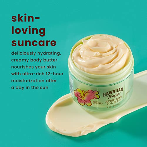 Hawaiian Tropic Weightless Hydration Lotion Sunscreen for Face SPF 30, 1.7oz | Travel Size Sunscreen & After Sun Body Butter with Coconut Oil, 8oz | After Sun Lotion