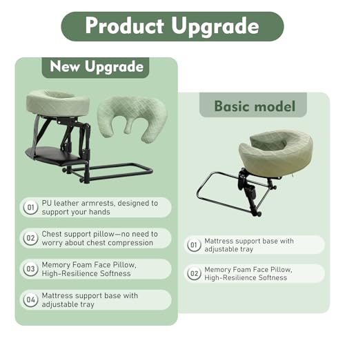 Adjustable Massage Headrest for Bed - Portable Face Down Pillow for Post-Surgery & Relaxation