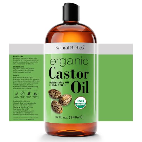 Castor Oil 32 Fl Oz - Organic Cold Pressed Moisturizer for Skin & Hair Growth - Variation of THIS Listing