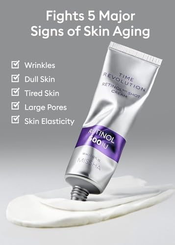 MISSHA Time Revolution Night Repair Retinol Cream 2.02 oz - Anti-Aging & Hydrating Night Face Moisturizer