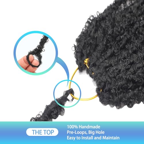 BONNYWAY 30 Inch Butterfly Curly Crochet Hair 6 Packs Natural Black