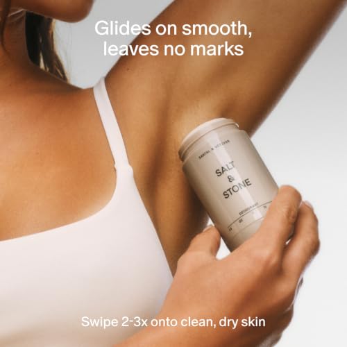 Salt & Stone Aluminum-Free Deodorant Pack of 2 - Extra Strength 48H Protection Santal & Vetiver