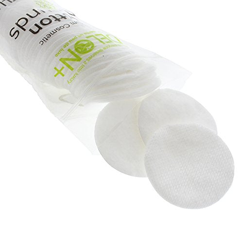 Delon Premium Dual-Sided Cotton Rounds, 100 Count (Pack of 1) ? Lint-Free, Hypoallergenic, 100% Cotton Pads for Makeup, Skincare & Nails ? Made in Canada