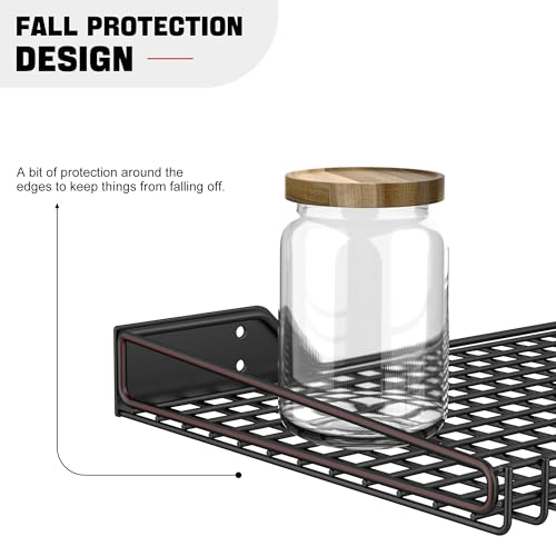 Ultrawall Black Wall Mounted Garage Storage Shelf Rack 4 Pack Heavy Duty