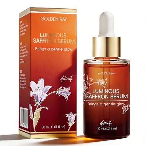 Saffron Serum for Face, Daily Complexion Care for a Radiant Glow, Lightweight Face Serum with Saffron Extract, Vitamin C Alternative, Smooth and Even-Looking Skin Finish for Everyday Skincare, 1 fl oz