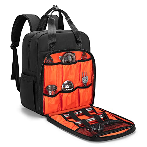 Bartender Backpack with Padded Compartments for Bar Tools Set