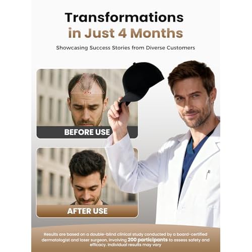 Hair Growth Device, Laser Hair Growth Cap, Red Light Therapy for Hair Growth, Red Light Cap for Thicker Hair in Men and Women