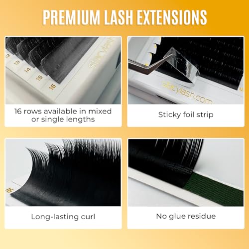Easy Fan Lash Extensions by STACY LASH | DD Curl Eye Lashes | Easy Fanning Lashes 3D 4D 5D 6D 7D 10D | Volume Set | 16-Rows Lash Tray | Eyelash Extension Supplies for Lash Tech |DD-0.03-MIX 10-13