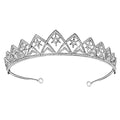 Silver Bridal Tiara Crown Headband for Wedding & Party Women Girls - Rhinestone Headdress