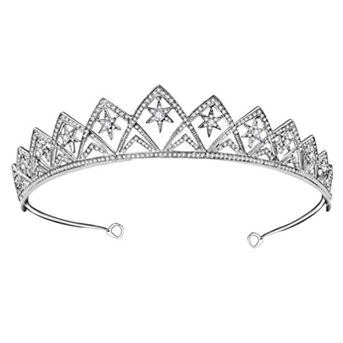 Silver Bridal Tiara Crown Headband for Wedding & Party Women Girls - Rhinestone Headdress