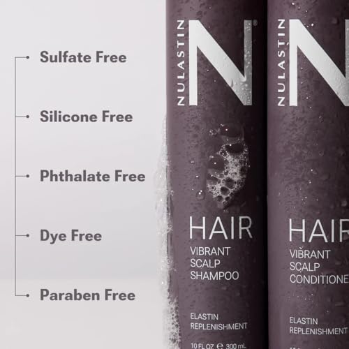 NULASTIN Vibrant Scalp Hair Shampoo & Conditioner Set - Strengthening, Color-Safe, 10 oz Each
